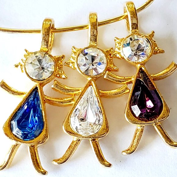 1997 GRANDMA Grandchildren Charms Love Pride Gold Pin Brooch - Picture 3 of 10